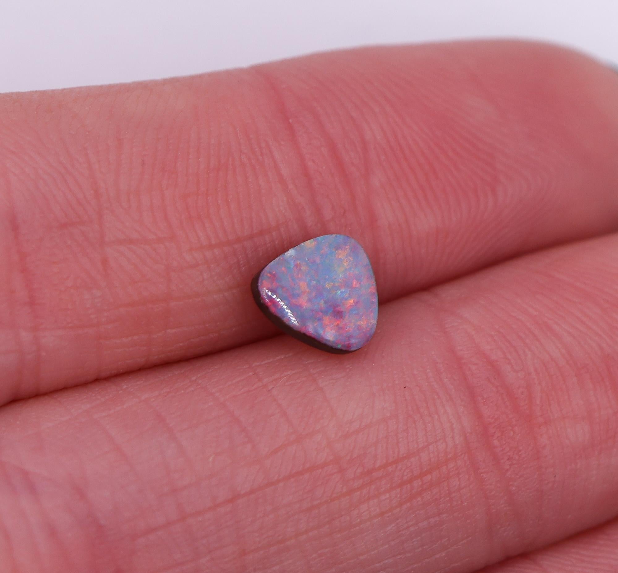 0.94 Carat Australian Boulder Opal Gemstone | Triangle 7x6.5mm | Loose Gemstone