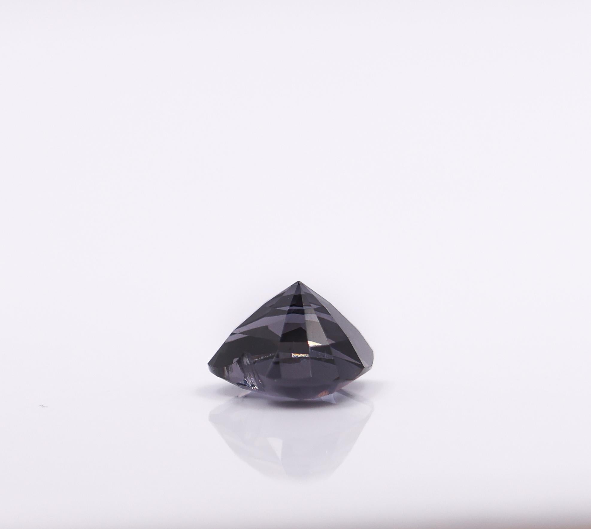 1.59 Carat Grey Spinel Gemstone | Heart Shape 8 x 7mm | Loose Gemstone