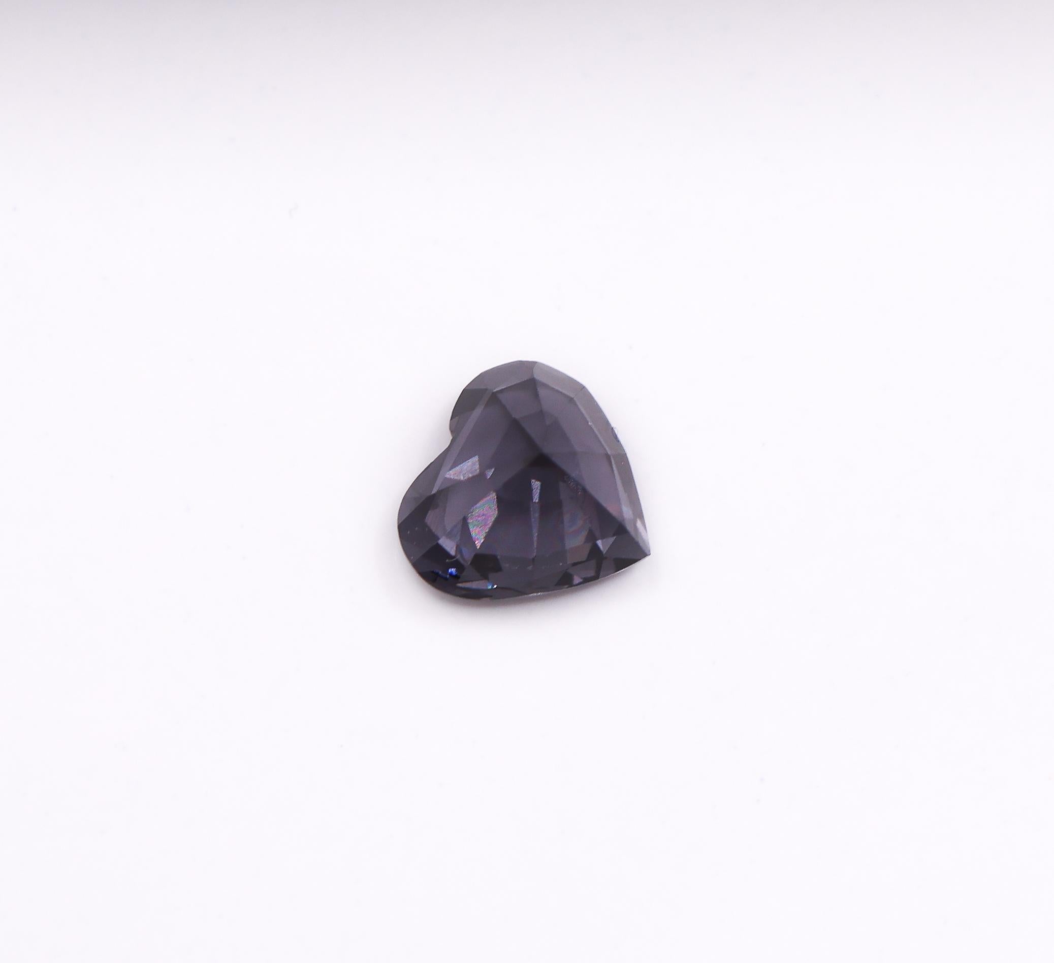 1.59 Carat Grey Spinel Gemstone | Heart Shape 8 x 7mm | Loose Gemstone