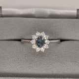 Natural Alexandrite Ring in Solid 14K White Gold with Natural Diamonds | Oval 5x4mm | June Birthstone