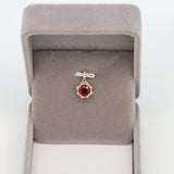 1.9Ct Madagascar Ruby Pendant with Earth Mined Diamond Accents in Solid 14K Gold – 6.5mm Round Gemstone Fine Jewelry