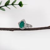 gia certified 2.08cts colombian emerald ring w earth mined diamonds in solid 14k gold | pear 10x8mm