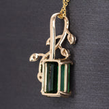 Tressa 14K Yellow Gold Chrome Tourmaline and Diamond Pendant | EM 11x7mm