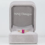 14K yellow gold pink tourmaline ring with diamond accents