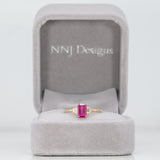 14K yellow gold pink tourmaline ring with diamond accents
