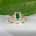 14K Yellow Gold Zambian Emerald Ring