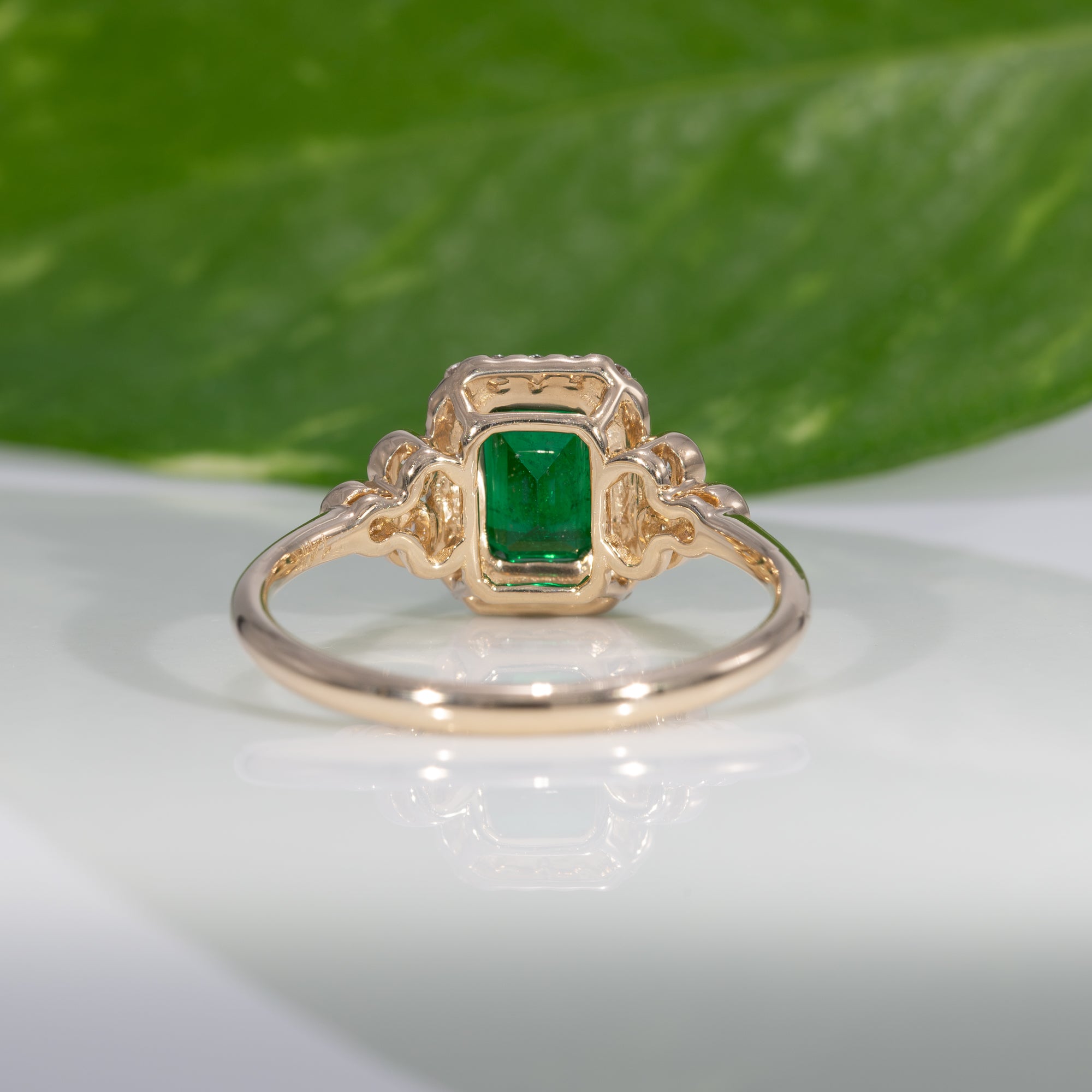 14K Yellow Gold Zambian Emerald Ring