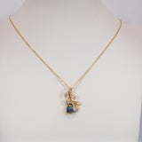 14K yellow gold boulder opal pendant