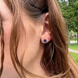 Blue Sapphire Round Stud Earrings | Solitaire Studs