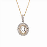 Pendant Semi Mount with Double Halo of Diamonds