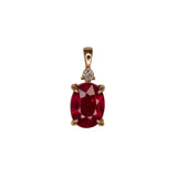 1.7Ct Madagascar Ruby Pendant Necklace with Earth Mined Diamond Accents in Solid 14K Gold – 8x6mm Elegant Ruby Pendant
