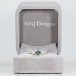 14K white & yellow gold alexandrite ring with diamond accents