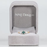 14K white & yellow gold alexandrite ring with diamond accents