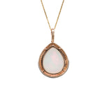 Yana 14K Yellow Gold 8.83cts Ethiopian Opal Diamond Pendant | Pear Shape 18x15mm
