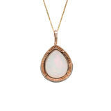 Yana 14K Yellow Gold 8.83cts Ethiopian Opal Diamond Pendant | Pear Shape 18x15mm
