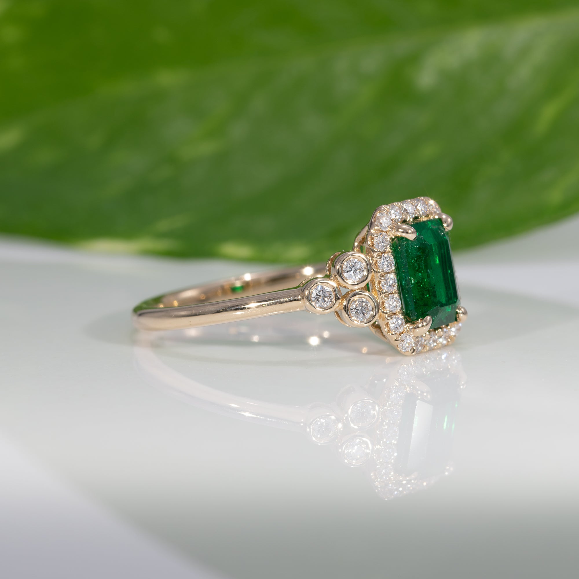 14K Yellow Gold Zambian Emerald Ring