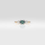 14K white & yellow gold alexandrite ring with diamond accents