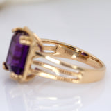 Elowen 14K Yellow Gold Solitaire Zambian Amethyst Ring | EM 10x8mm