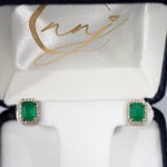 14K yellow gold zambian emerald earrings
