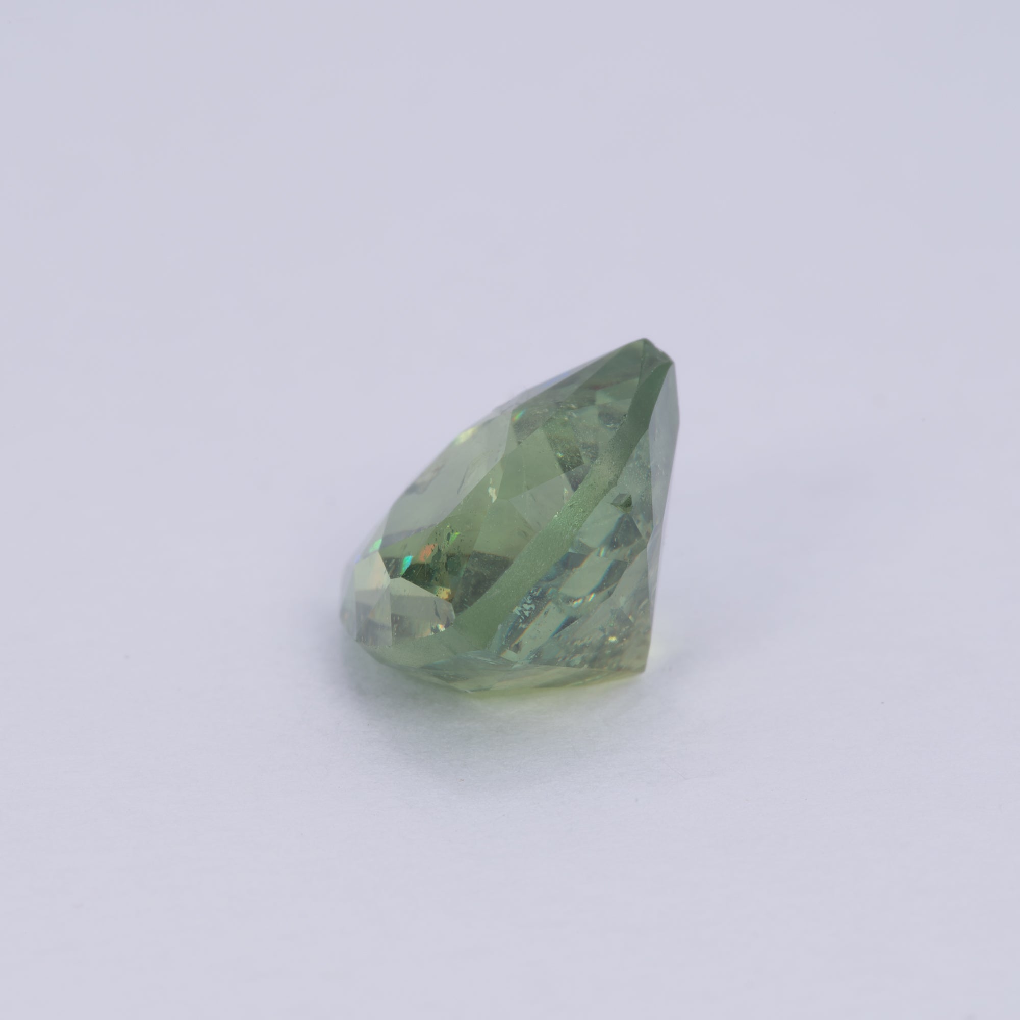 3.01 carat natural untreated demantoid garnet trillion, 8.66x8.43mm loose green gemstone – view 2