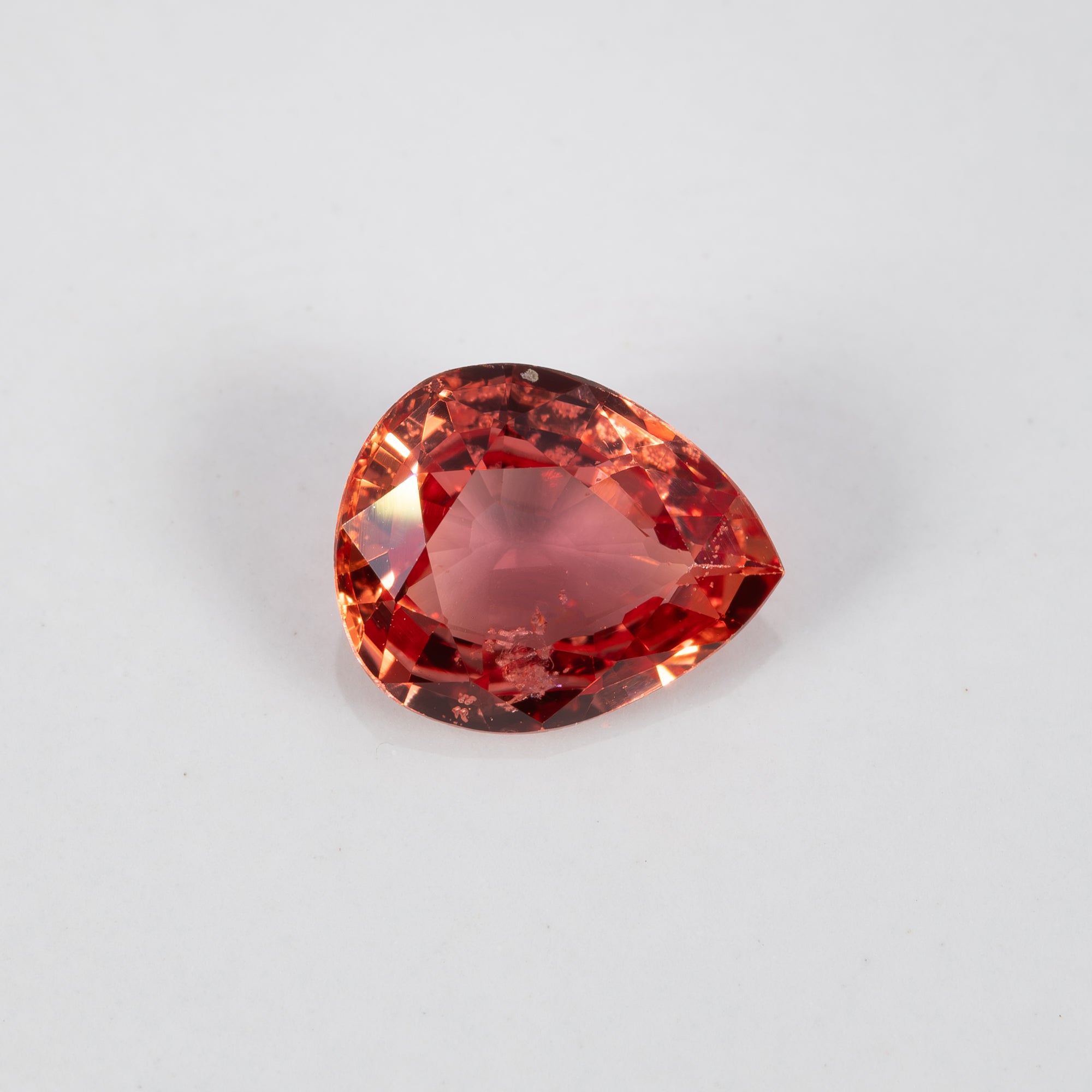 1.09 carat natural padparadscha sapphire, pear 7x6mm pink-orange loose gemstone