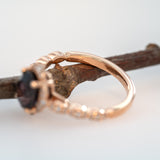 Elegant 2Ct Purple Spinel Ring in Solid 14K Gold with Earth Mined Diamond Accents, Oval 8x6.5mm