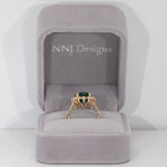 14K yellow gold emerald ring