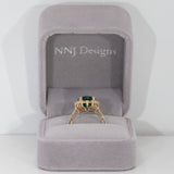 14K yellow gold emerald ring