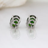 Alvira 14K Solid Gold Chrome Diopside Solitaire Studs | OV 8x6mm