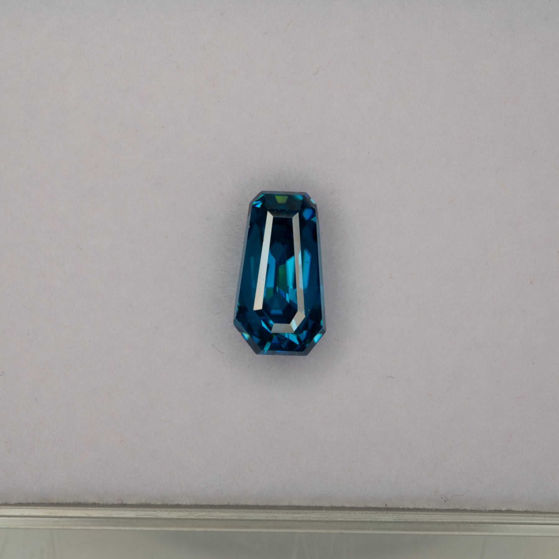natural cambodian blue zircon Tapered Baguette loose gemstone