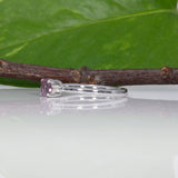 14K white gold minimal purple spinel ring with diamond accents