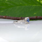 14K yellow gold tanzanite estate ring with diamond accents