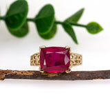 Previously Loved Madagascar Ruby Ring | Cushion 12x10mm