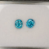 Natural Cambodian Blue Zircon Oval Shape 6.8x5.9x6.2mm 3.02ct Loose Gemstone