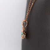 Jagriti 14K Solid Rose Gold Afghan Tourmaline and Natural Diamonds Pendant | Pear 5x4mm