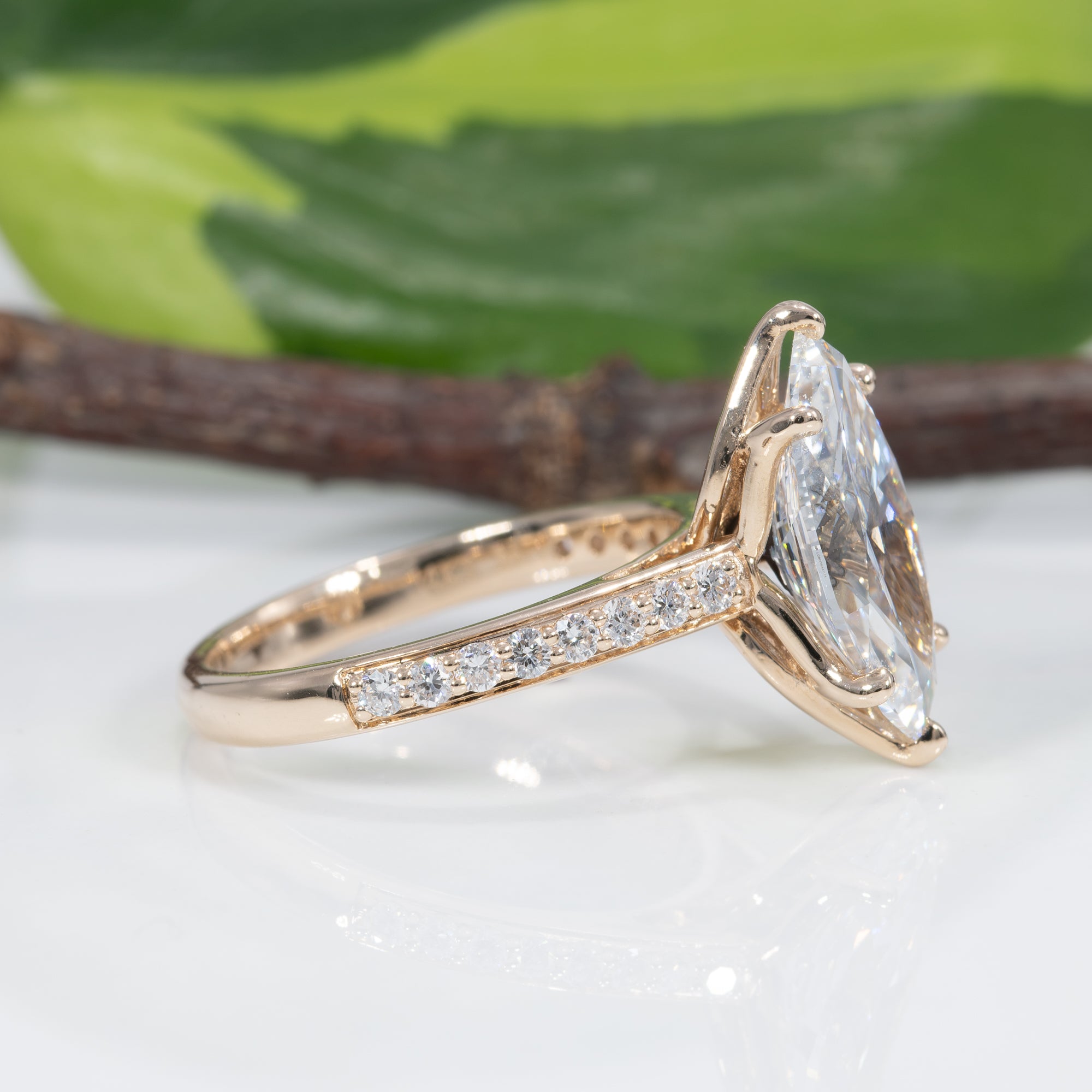 14K yellow gold lab diamond ring