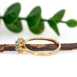 Mira 14K Yellow Gold Paraiba Tourmaline Diamond Ring | Round 4mm
