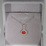 14K white gold padparadscha sapphire pendant
