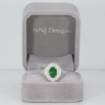 14K white gold tsavorite garnet ring