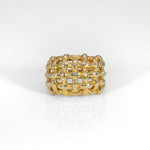 14K yellow gold basket-weave estate ring
