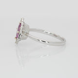 Beautiful Pink Sapphire Ring with Earth Mined Diamonds: Solid 14K Gold, 7.5x5.5mm, Natural Gemstone, Elegant Engagement or Statement Jewelry