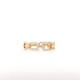 Minimalist Diamond Chain Band Ring in 14K Gold: Modern Fine Jewelry