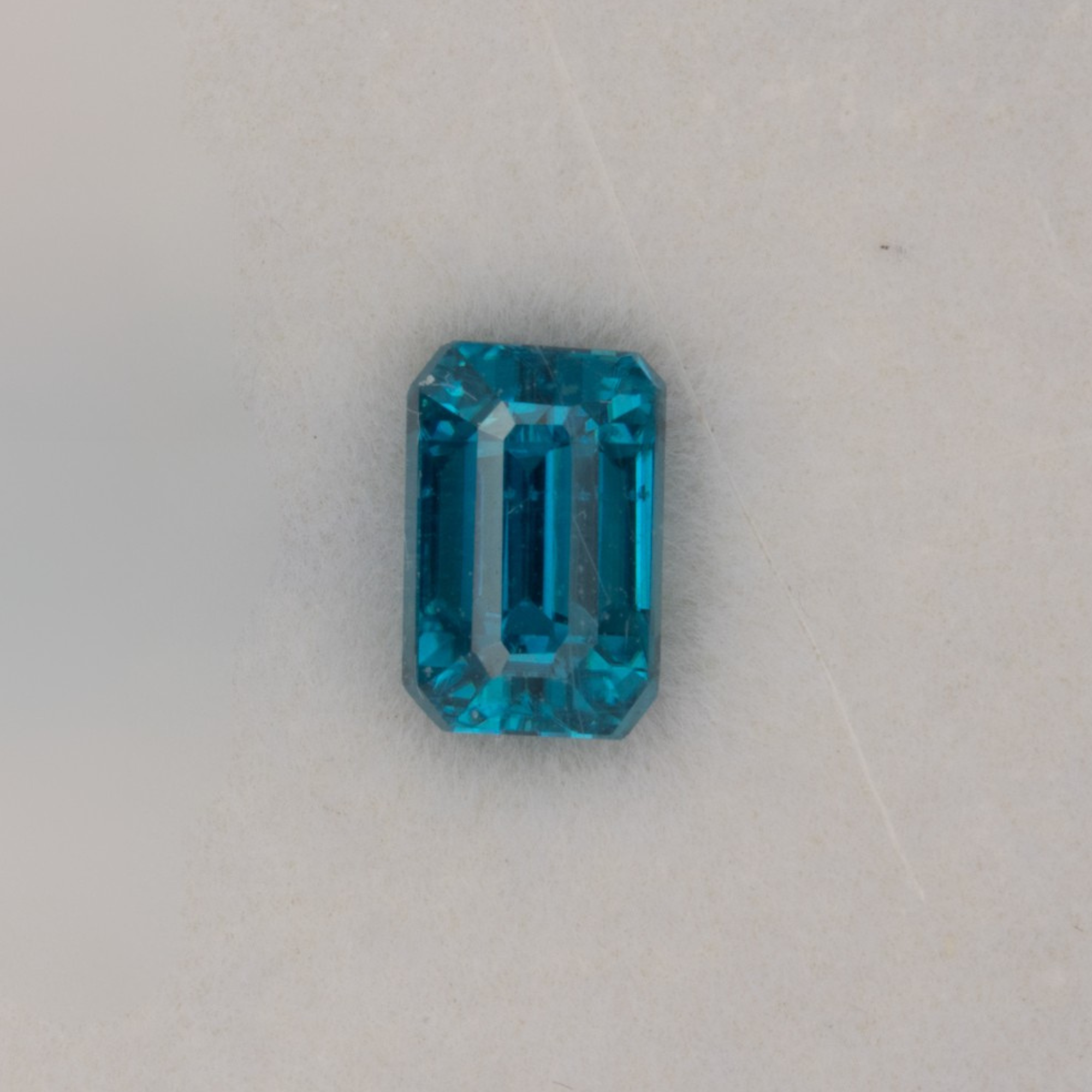 natural cambodian blue zircon emerald cut loose gemstone