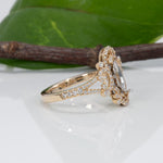 14K white & yellow gold diamond semi-mount ring