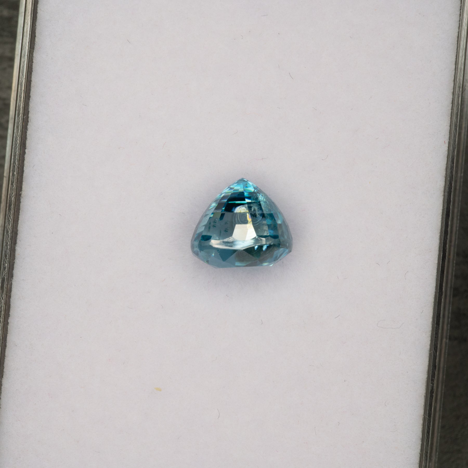 natural cambodian blue zircon cushion loose gemstone