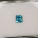 Natural Cambodian Blue Zircon Asscher Cut 6.6x6.9x5.6mm 3.62ct Loose Gemstone