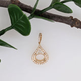 Lovely East West Oval Pendant Semi Mount w Diamond Accents