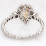 Neptune 14K White Gold Imperial Topaz and Diamond Ring | Pear Shape 7x5mm