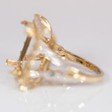 14K yellow gold diamond semi-mount ring