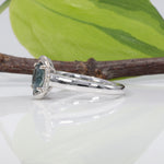 14K white gold montana sapphire ring